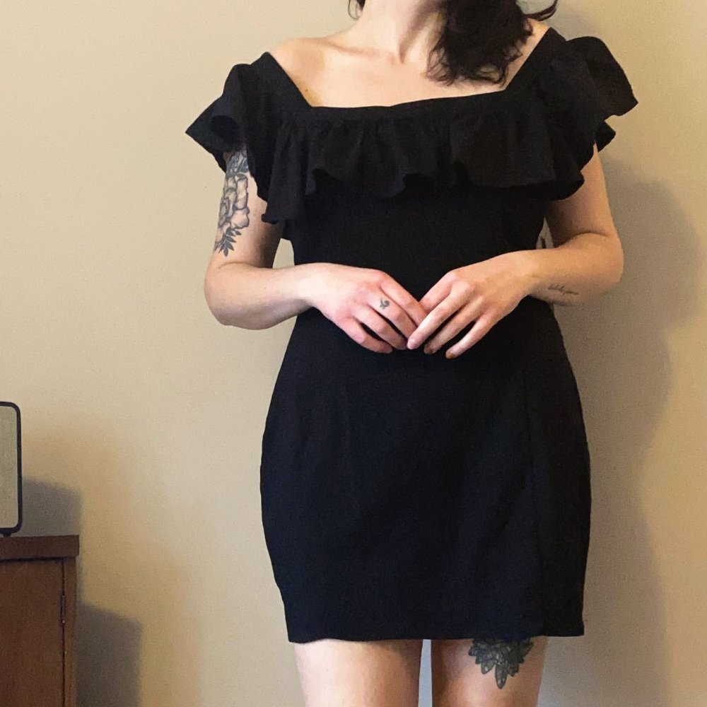 NWT - Black off the shoulder, mini dress